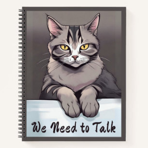 Stern Tabby Cat verlangt ein seriöses Talk Journal Notizbuch