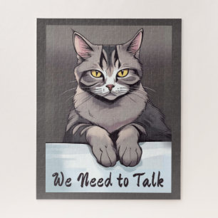 Stern Tabby Cat verlangt einen ernsthaften Vortrag