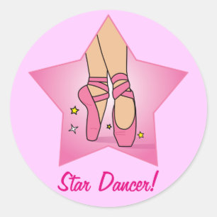 Stern-Tänzer mit Ballett-Schuhen Runder Aufkleber