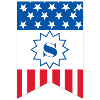 Stern- u. Streifenfahne Wimpelkette