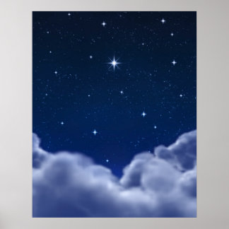 Stern über Wolken Poster
