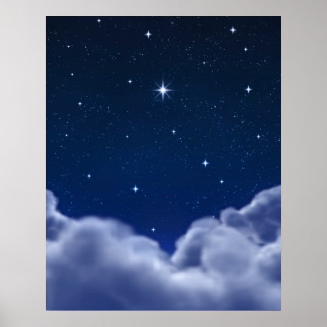 Stern über Wolken Poster (Vorne)