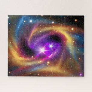 Stern umgeben von farbenfrohen kosmischen Rennen