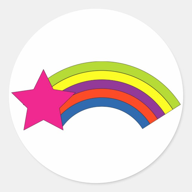 Stern- und Regenbogenaufkleber Runder Aufkleber (Vorderseite)