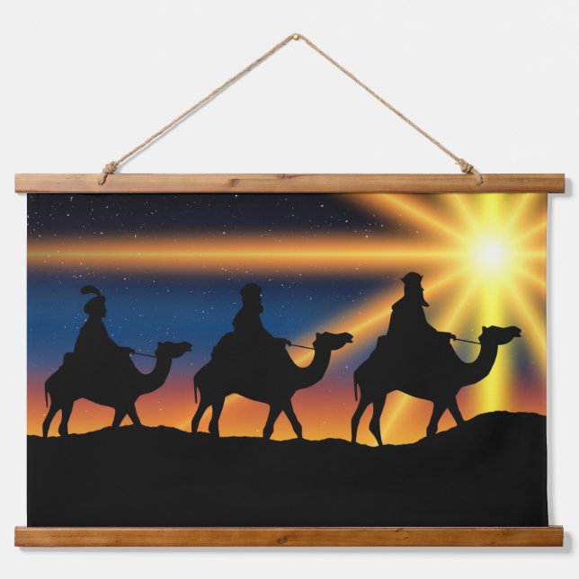 Stern von Bethlehem, Christus ist Geboren, Wandteppich Mit Holzrahmen (Vorne)