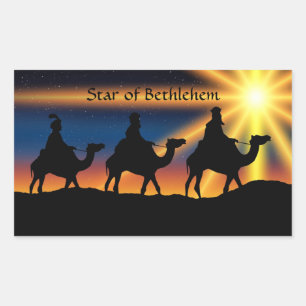 Stern von Bethlehem, gekennzeichnet, Rechteckiger Aufkleber