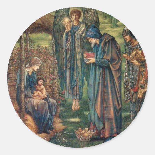 Stern von Bethlehem Runder Aufkleber (Vorderseite)