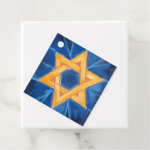 Stern von David Chanukka Blau Wasserfarbe Geschenkanhänger