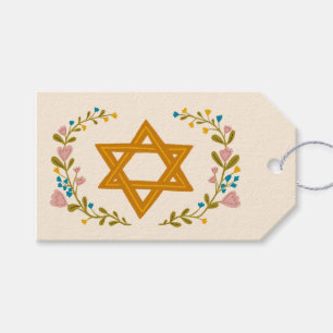 Stern von David Handgezeichnete Blumen Hanukkah Be Geschenkanhänger