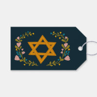 Stern von David Handgezeichnete Blumen Hanukkah in
