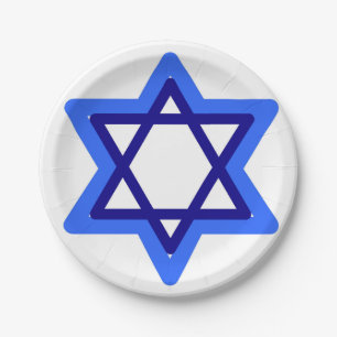 Stern von David Happy Hanukkah Chanukkah jüdisch Pappteller