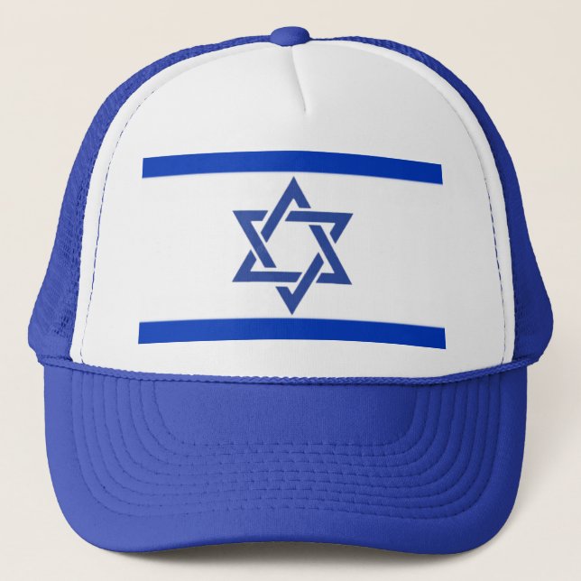 Stern von David, Israel Flag, jüdisches Delux Ball Truckerkappe (Vorderseite)