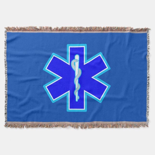 Stern von Leben-Sanitäter-Symbol EMS-Blau Decke (Vorderseite)