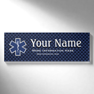 Stern von Leben-Sanitäterentwurf EMS-Umbau auf Namenschild