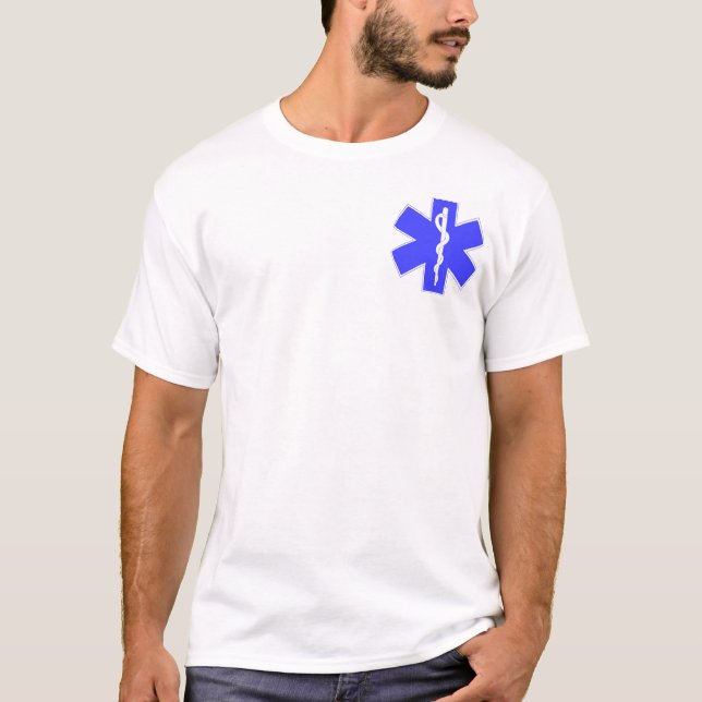 Stern von Leben u. Krankenwagen EMS Shirt (Vorderseite)
