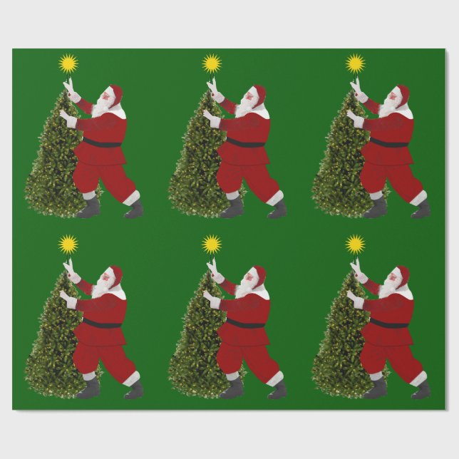 Stern von Santa - Der Baum Geschenkpapier (Flach)