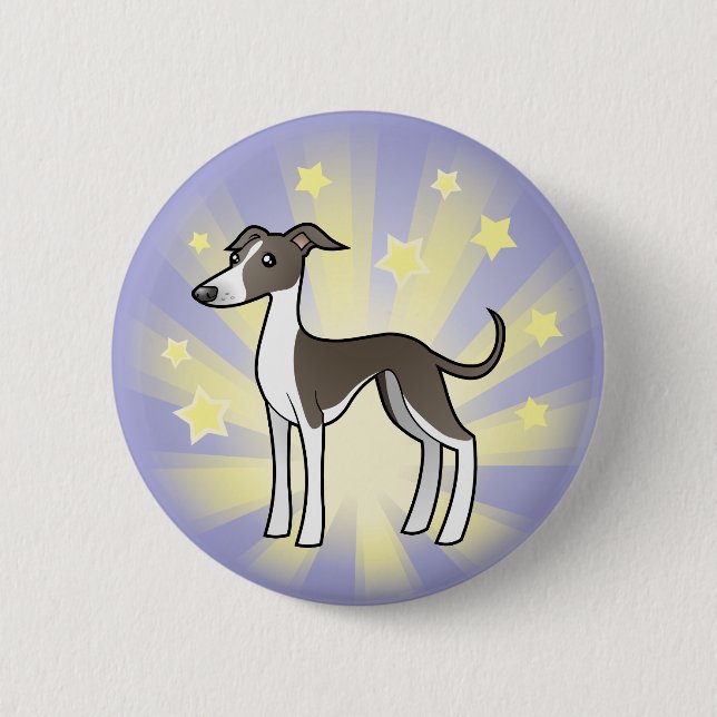 Stern-Windhund/Whippet/italienischer Windhund Button (Vorderseite)