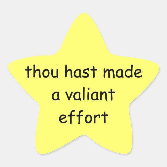 Stern "You try" Stern-Aufkleber (Vorderseite)