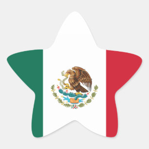 Sternaufkleber unter mexikanischer Flagge Stern-Aufkleber