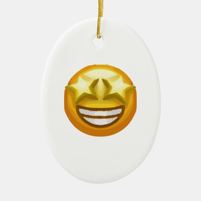 Sternaugen Emoji Keramikornament (Vorne)