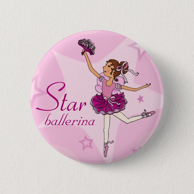 Sternballerinarosa-Mädchenknopf Button (Vorderseite)