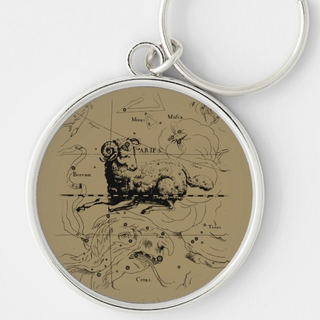 Sternbild Aries Hevelius 1690 Schlüsselanhänger (Vorne)