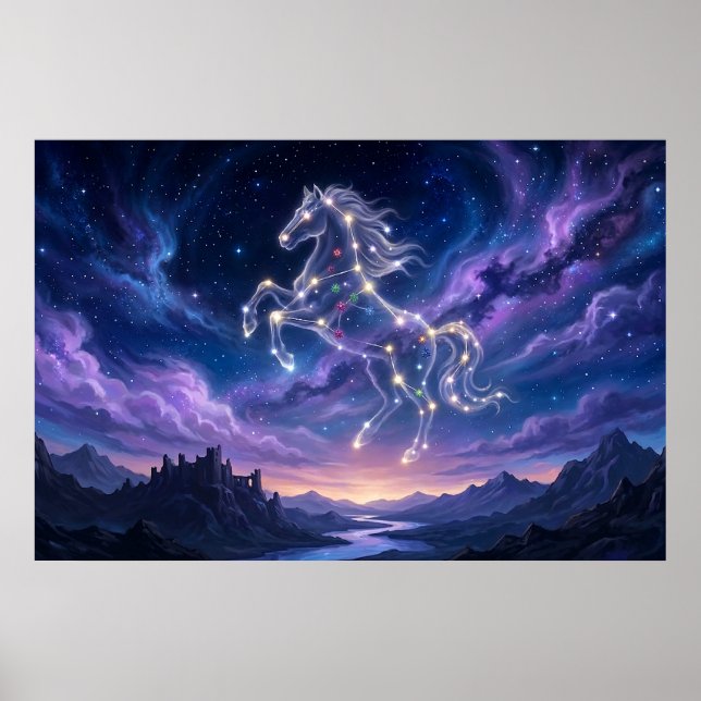Sternbild des Tapferen Rosses Poster (Vorne)