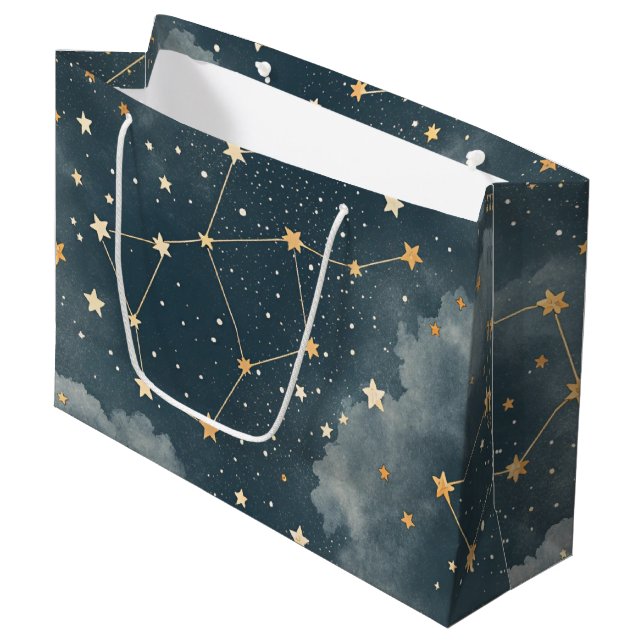 Sternbild Himmelsmuster (4) Große Geschenktüte (Vorderseite Schrägansicht)