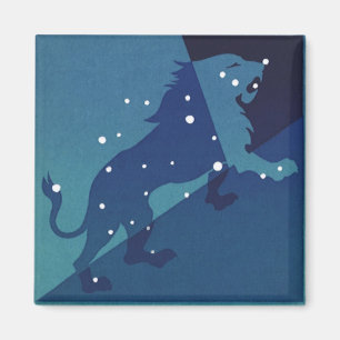 Sternbild Löwe Retro Tierkreis Astrologie Magnet