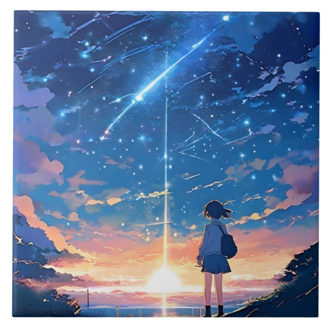 Sternbild mit Sternbildern Fliese (Vorderseite)