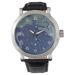Sternbild Schütze Retro-Zodiac Astrologie Armbanduhr