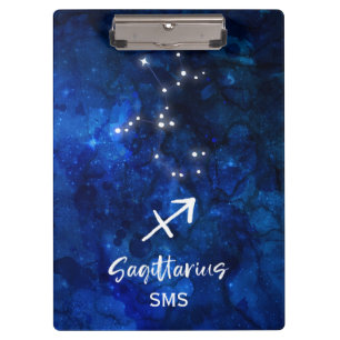 Sternbild Schütze Zodiakus Galaxie Monogramm Klemmbrett