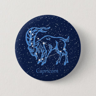 Sternbild Steinbock und Tierkreiszeichen mit Stern Button