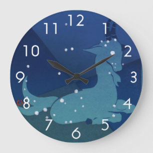 Sternbild Steinbock, Vintage-Zodiak, Astrologie Große Wanduhr