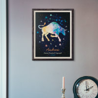 Sternbild Stier Zodiak Wasserfarbe Sternengalaxie