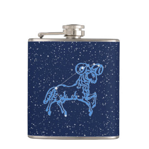 Sternbild und Sternzeichen mit Sternzeichen Fla Flachmann