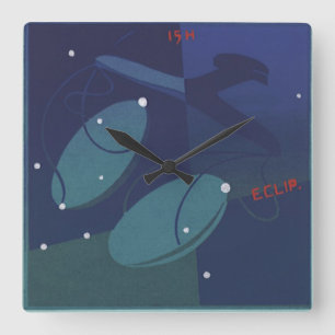 Sternbild Waage Retro Zodiac Astrologie Quadratische Wanduhr