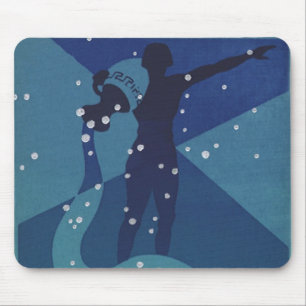 Sternbild Wassermann, Vintage-Zodiak Astrologie Mousepad