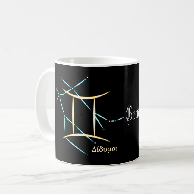 Sternbild Zwillinge Kaffeetasse (Vorderseite Links)