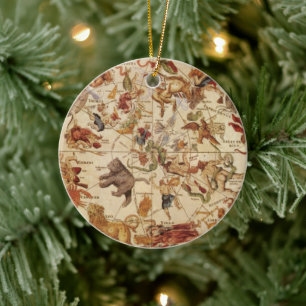 Sternbilder, alte Astronomie, Frederik de Wit Keramik Ornament