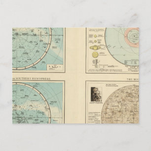 Sternbilder, Sonnensystem, Mond Postkarte