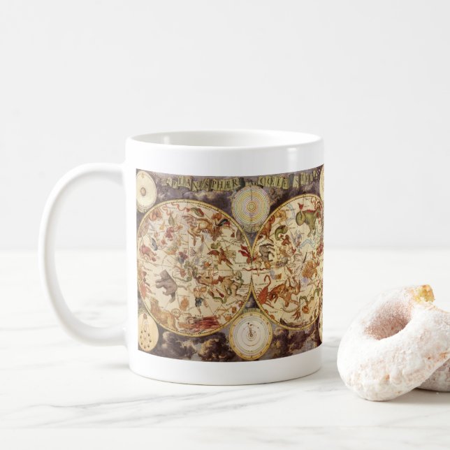 Sternbilder, Vintage Astronomie, Frederik de Wit Kaffeetasse (Mit Donut)