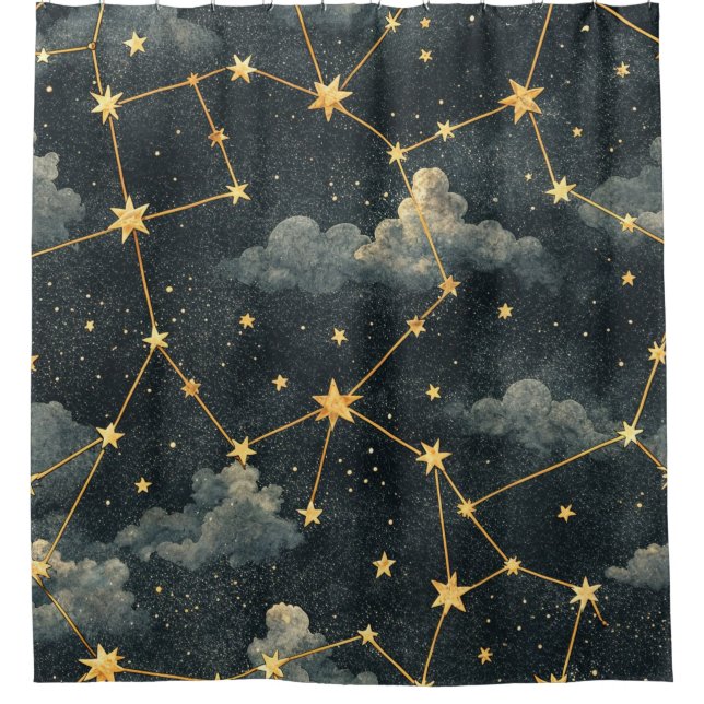 Sternbildmuster der himmlischen Konstellation (1) Duschvorhang (Vorderseite)
