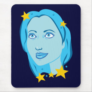 Sternblaue Mädchen Mousepad