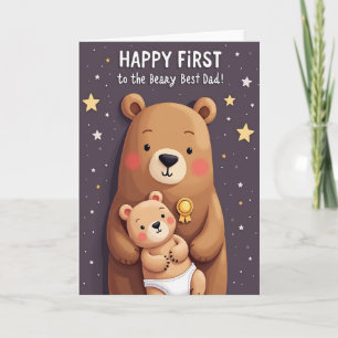 Sternchen Bärchen Bester Papa Karte