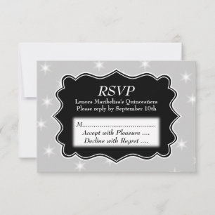 Sternchen-Vereinbarung in grauem und weißem RSVP Karte
