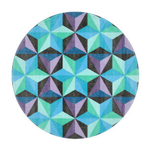 Sterne Abstrakte Geometrische Patchworkarbeit Schneidebrett