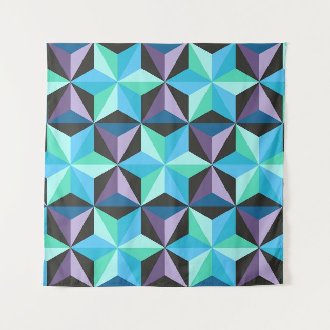 Sterne Abstrakte Geometrische Patchworkarbeit Wandteppich (Vorderseite)