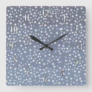 Sterne am Himmel Quadratische Wanduhr