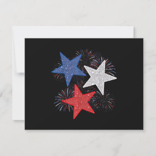 Sterne Amerikanische Flagge Feuerwerk 4. Juli Unab Einladung